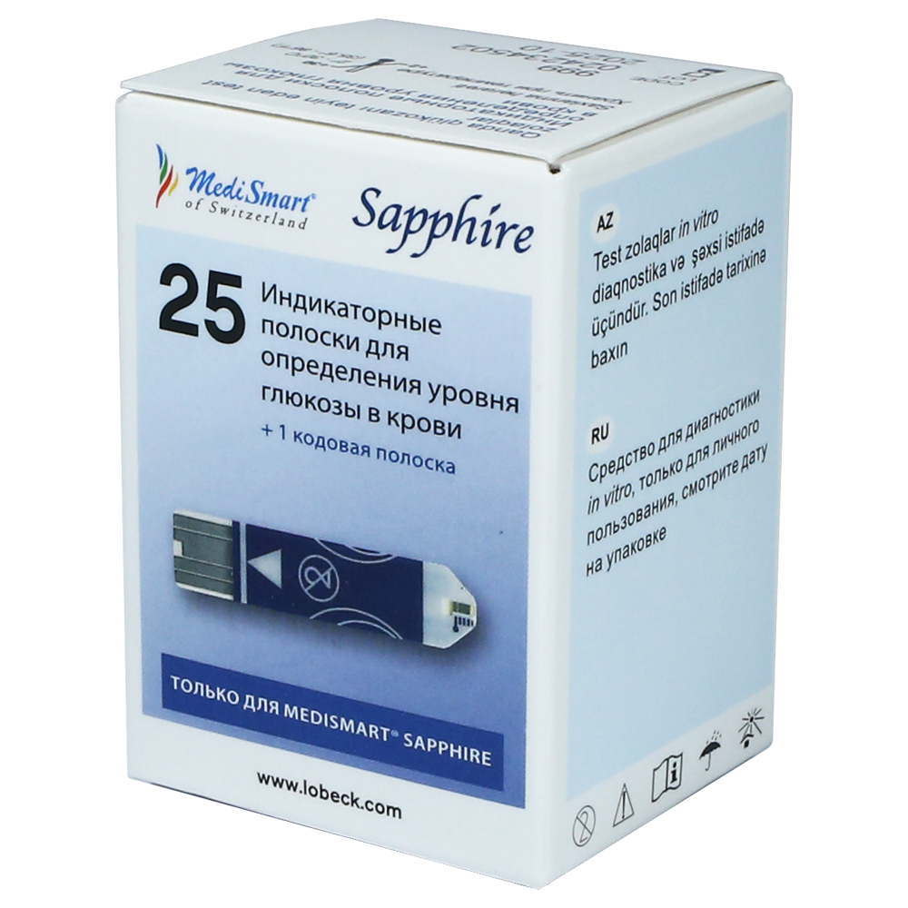 Glukometr üçün strip "Medismart sapfir" 2 əd. 5 thumbnail