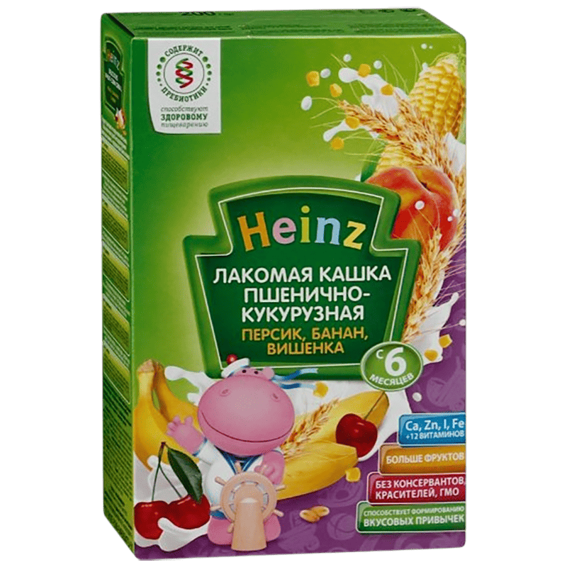 Uşaq qidası Heinz Lakomaya buğda ilə sıyıq, qarğıdalı, şaftalı, banan, albalı, moruq 170 q thumbnail