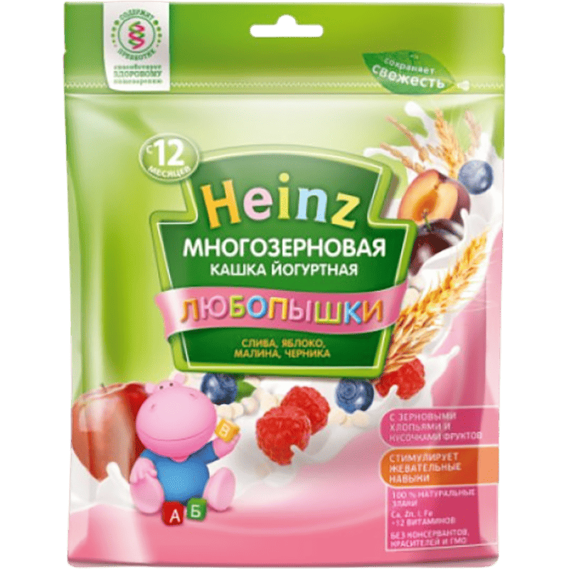 Uşaq qidası Heinz Lyubopishka çoxtaxıllı, meyvəli yogurt moruq və qaragilə ilə 200 q thumbnail