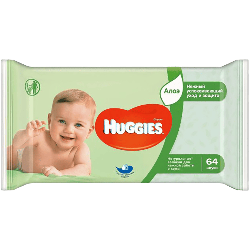 Huggies aloe Nəm salfetlər 128 əd thumbnail