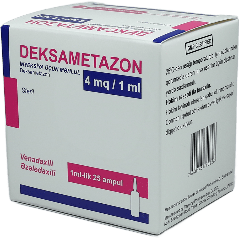 Dexamethason 4 mq 1 ml 25 əd. thumbnail