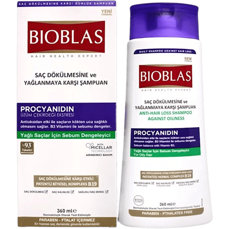 Yağlı saç və saçların tökülməsinə qarşı Bioblas 360 ml thumbnail