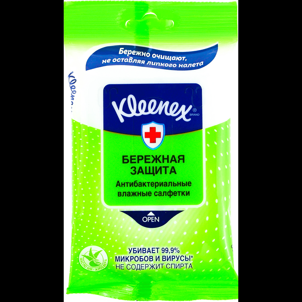 Kleenex aloe vera antibakterial nəm salfet 10 ədədli thumbnail