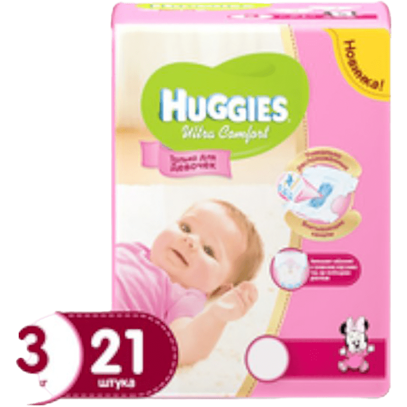Huggies-3 Ultra Сomfort bez qız üçün 5-9 kq 21 əd thumbnail