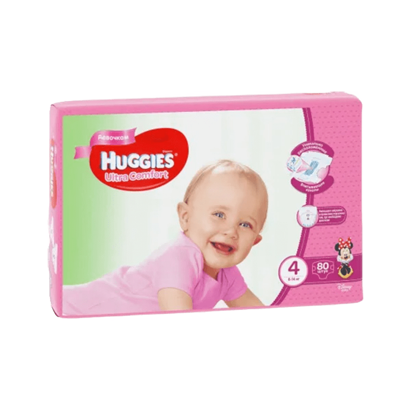 Huggies-4 Ultra komfort bez 8-14 kq qız üçün, 80 əd thumbnail