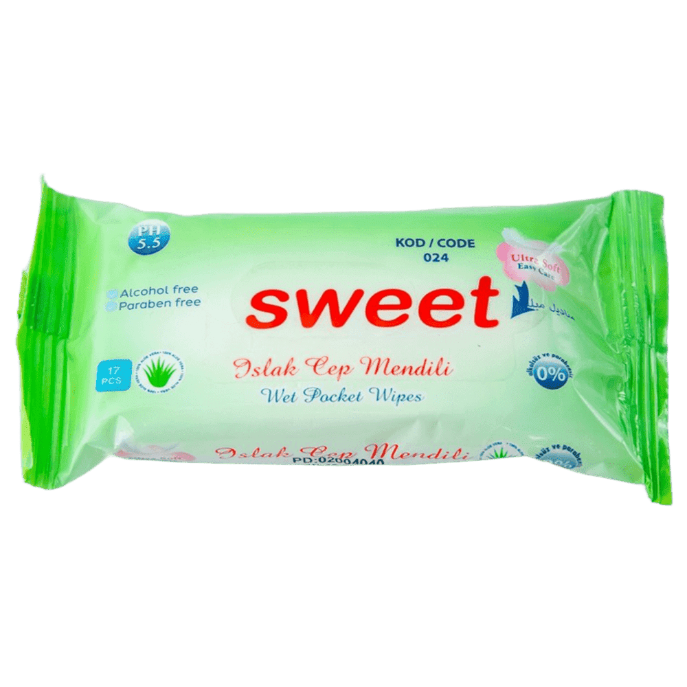 Sweet baby  Benzalkonium xloridli antibakterial nəm salfet 17 ədədli thumbnail