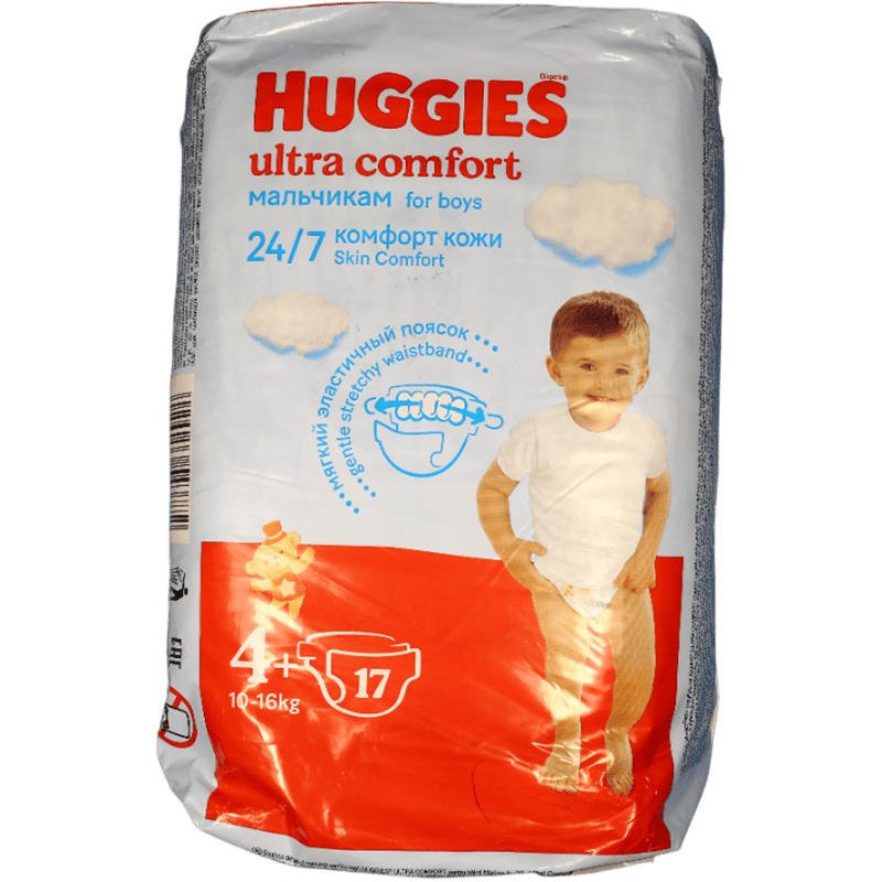 Huggies-4 Bez 10-16 kq Ultra Comfort oğlan üçün, 17 əd thumbnail