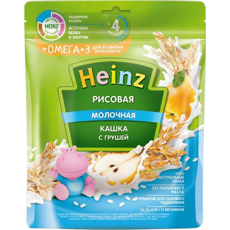 Uşaq qidası Heinz süd ilə düyü sıyığı + Omega-3 və armud ilə 200 q thumbnail