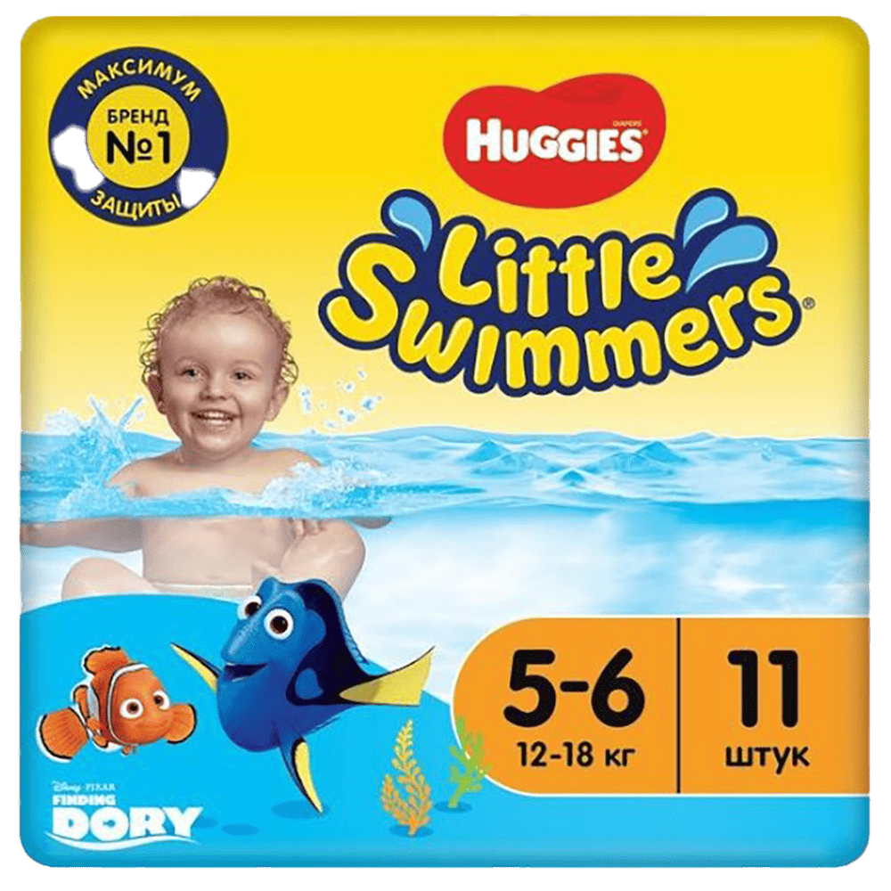 Uşaq bezi Huggies Dory 12-18 kq üzgüçülük üçün 11 əd thumbnail