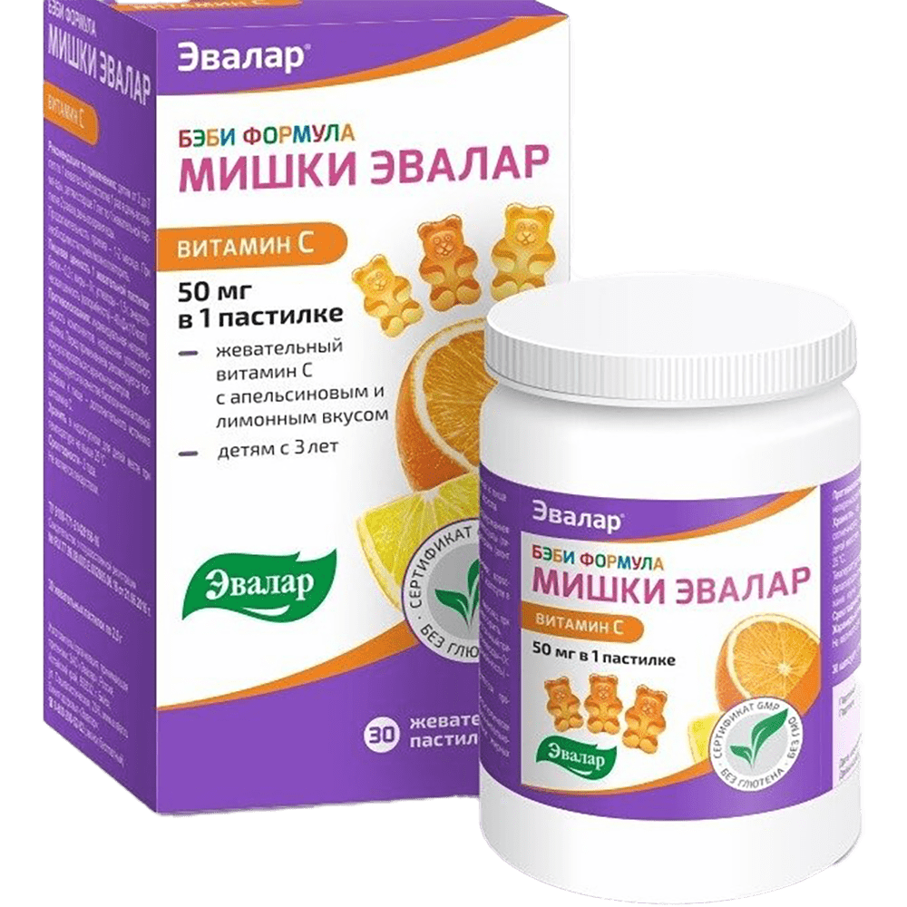 Evalar Vitamin kids vitamin C, ilə 30 əd thumbnail