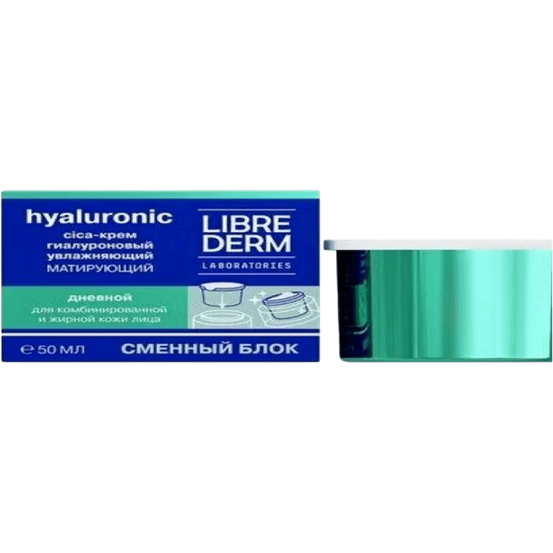 Librederm Eco-refill Hyaluronic cica-cream yağlı dərilər üçün nəmləndirici və matlaşdırıcı 50ml thumbnail