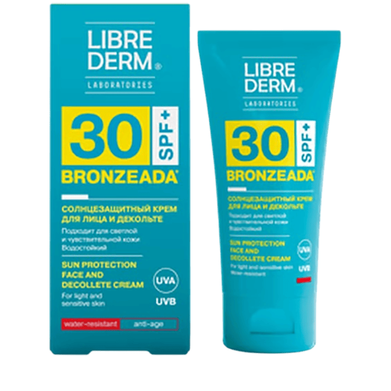 Librederm BRONZEADA üz və dekolte üçün günəşdən qoruyucu krem ​​SPF30, 50ml thumbnail