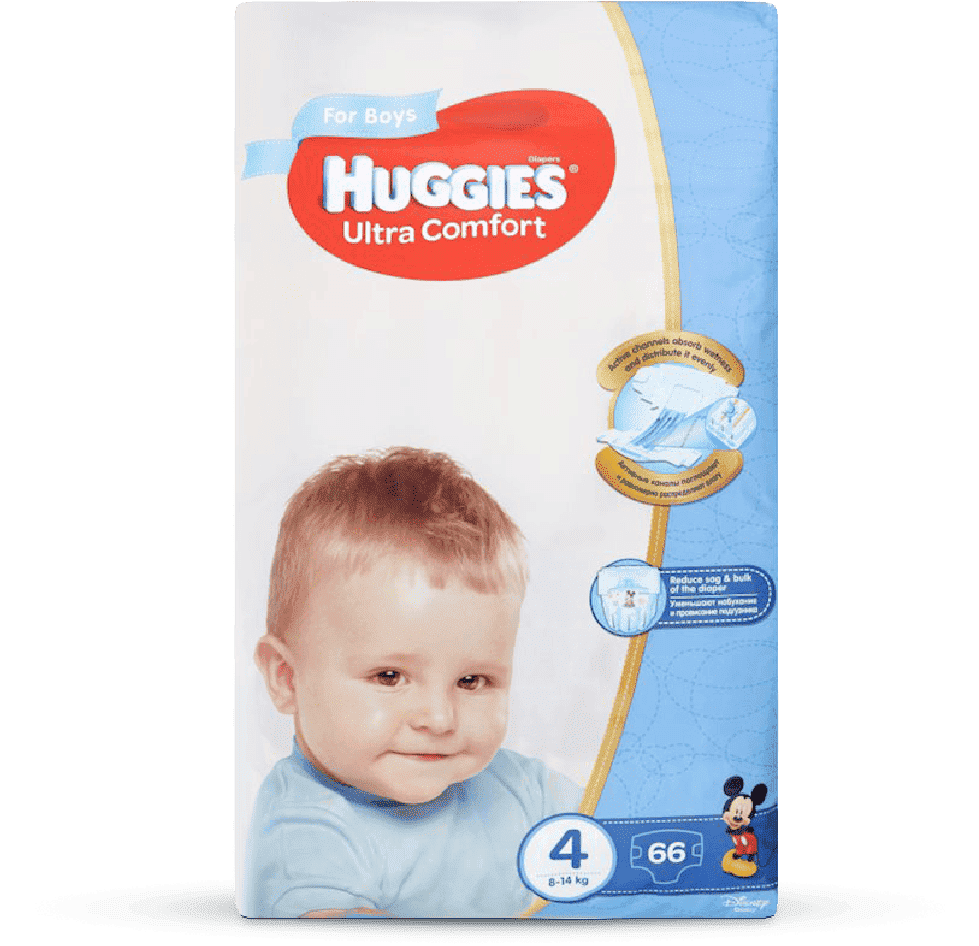 Huggies-4 Mega Ultra Comfort 8-14 kq üşaq bezi oğlan üçün 66 əd thumbnail