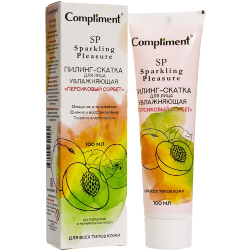 Compliment Sparkling Pleasure Üz üçün pilinq-yumrulama Şaftali Sorbet, 100ml thumbnail