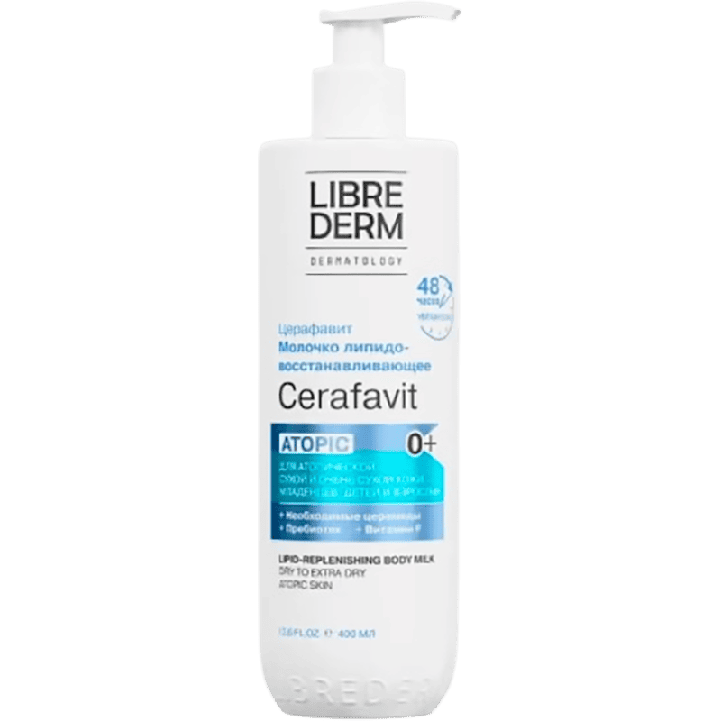 Librederm Cerafavit Süd  Körpələrin, uşaqların və böyüklərin seramid və prebiotik  ilə quru və çox quru dəri üçün 200ml thumbnail