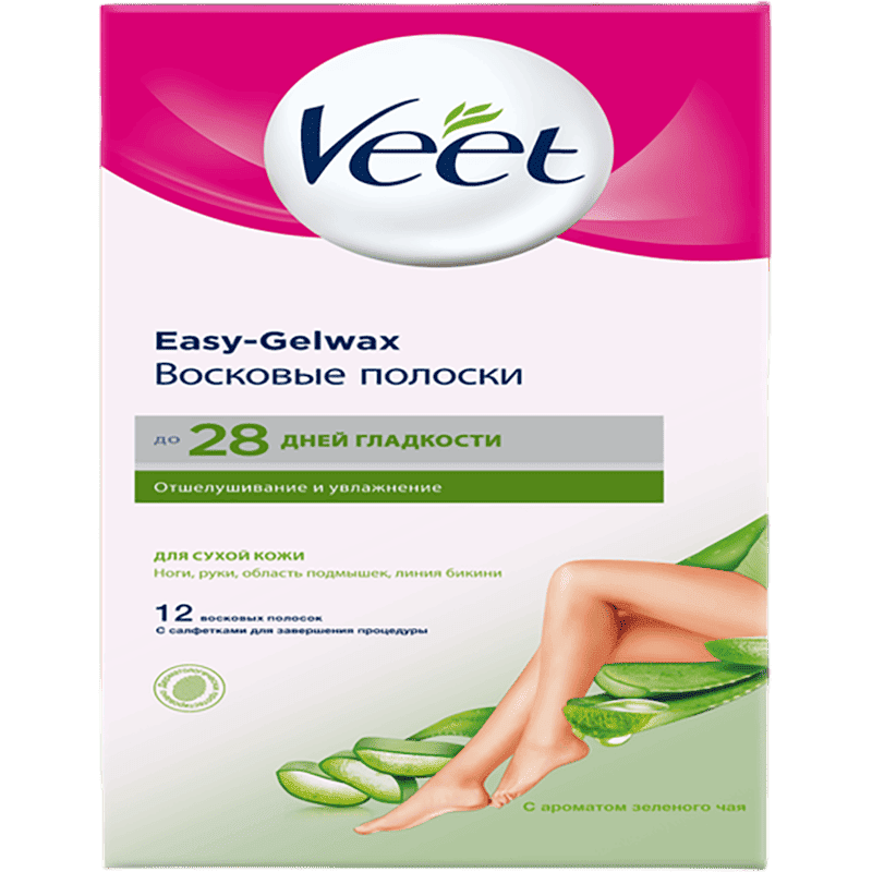 Mumlu zolaqlar Veet, quru dəri üçün, aloe vera 12 əd thumbnail