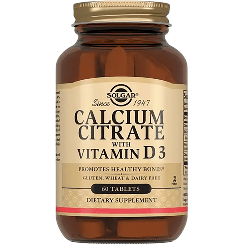 Solgar Calcium citrate vitamin D3 ilə, 100 mq 60 əd thumbnail