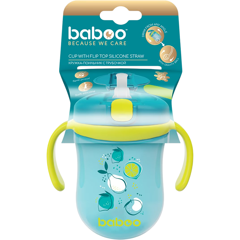 Baboo Silikonlu ağız ilə fıncan, Marine, yaşıl, 300 ml thumbnail
