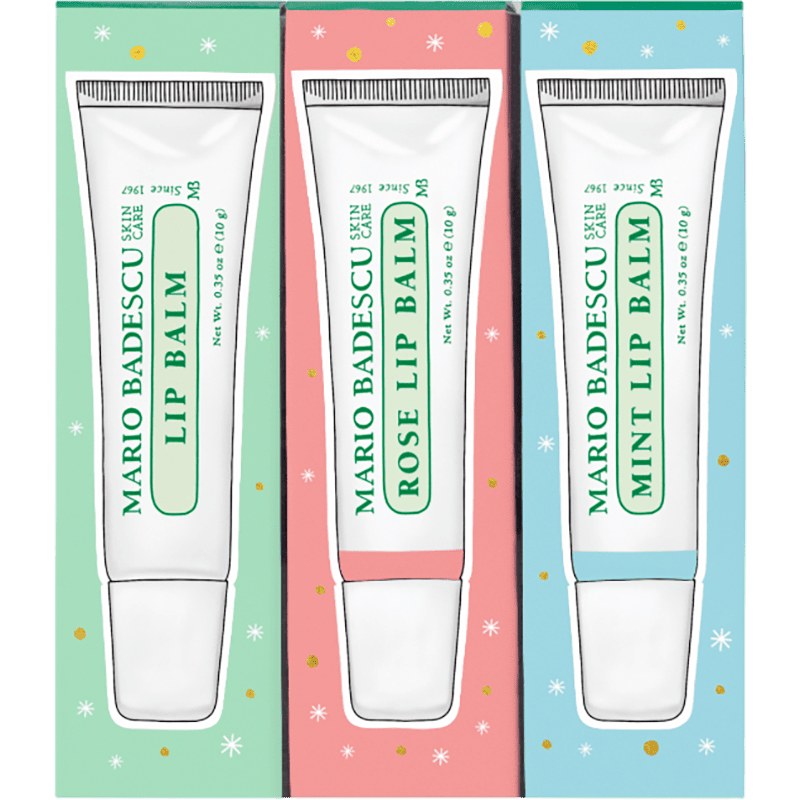 Mario Badescu Bayram dodaq balzamı 2024 dodaq balzamı dəsti: kokos yağı ilə + gül aromalı + nanəli 10 q thumbnail