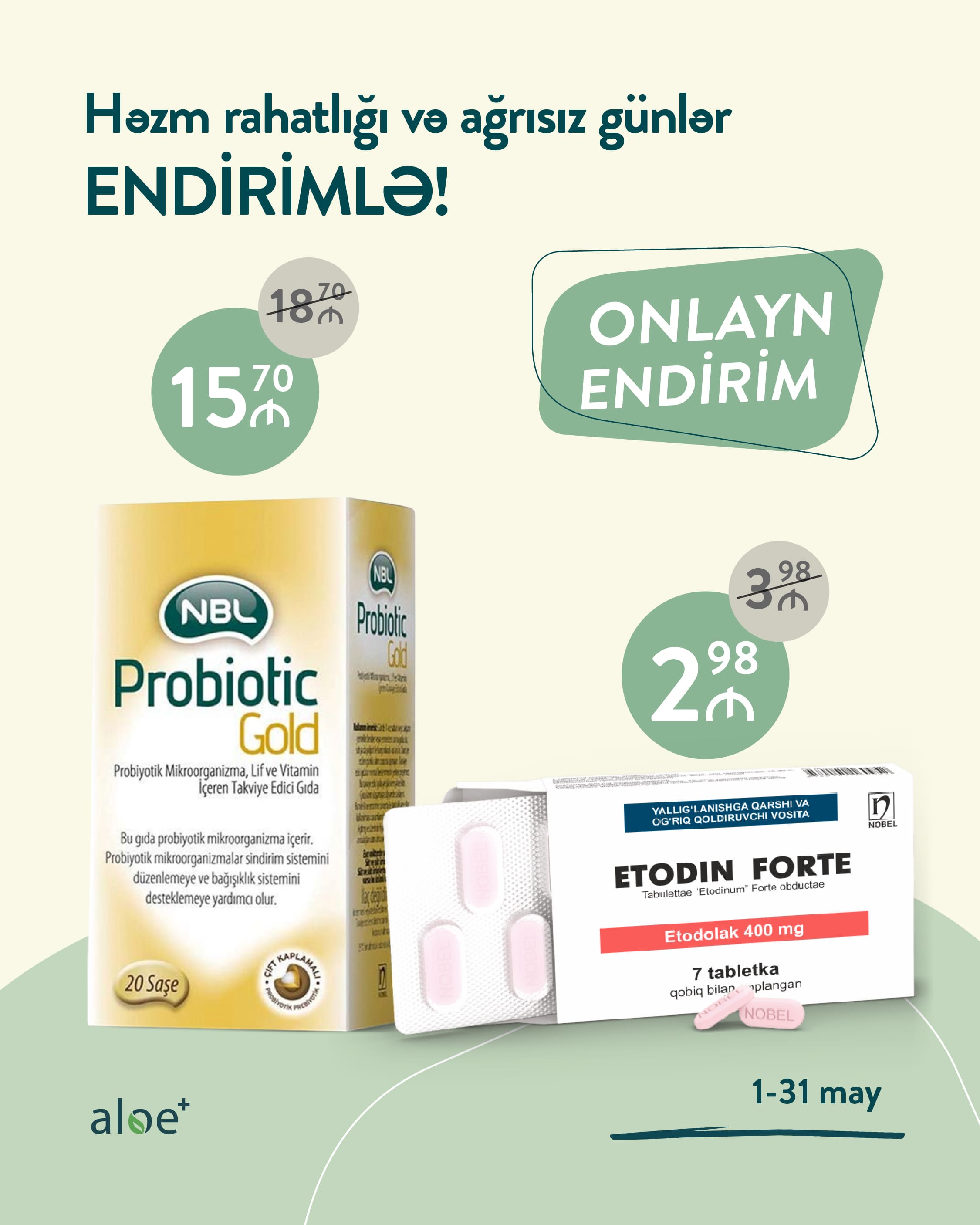 Həzm rahatlığı və ağrısız günlər üçün fürsət!