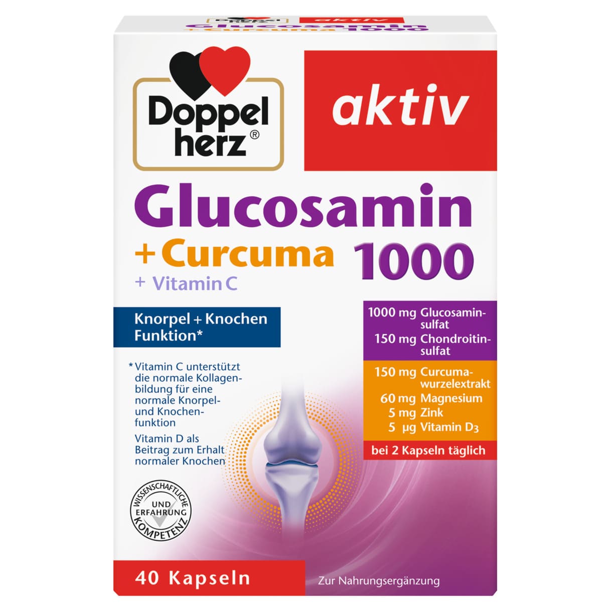 Doppel Herz aktiv Glucosamin 1000 + Sarıkök, 40 əd thumbnail