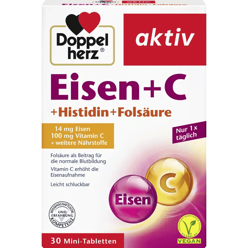 Doppel Herz aktiv Dəmir + Vitamin C, 30 əd thumbnail