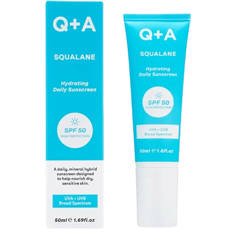Q+A, SPF50 və Skvalan ilə Nəmləndirici, Günəşdən Qoruyucu Üz Kremi 50 ml thumbnail